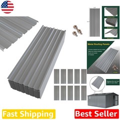 Easy Install 10pc 5.1ft Metal Roofing Panels Galvanized Steel Shed Pergola DIY