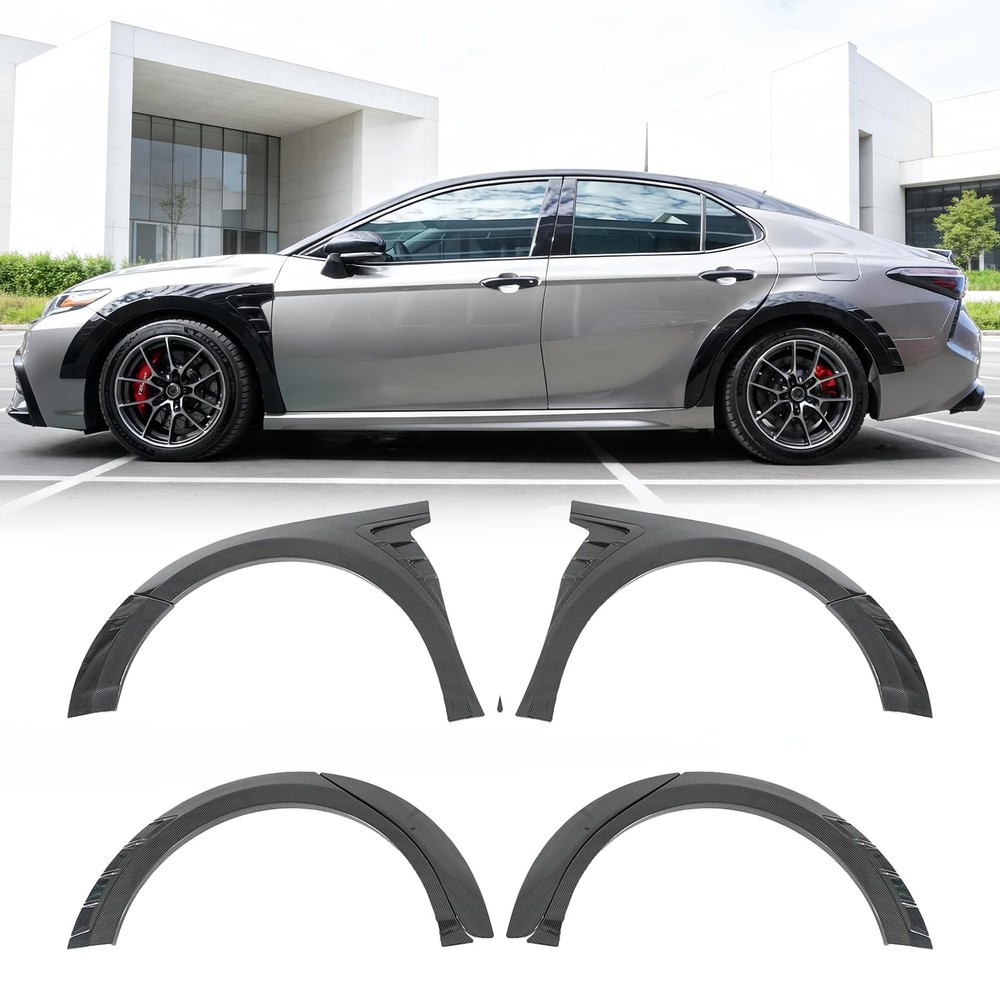 8Pcs Carbon Fiber Print Fender Flares Eyebrow Trim For Toyota Camry 2018-2024