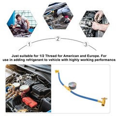 1/2″ Thread Car AC Refrigerant Recharging Hose DIY Auto Air Conditioning Tube