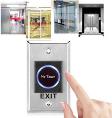 Infrared Sensor Touch Button Switch for Doors Stainless Steel Panel Mount Design