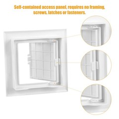 Teqooza 4×4 inch Plastic Access Panel for Drywall Ceiling 4x4x1 inches, White