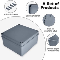 8X8X4 Junction Box IP65 Waterproof Junction Box ABS Plastic Dustproof Electri…