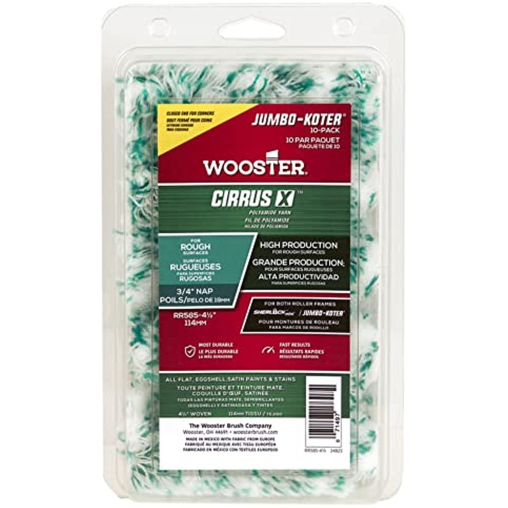 Wooster RR585-4 1/2 Jumbo-Koter Cirrus X 3/4″ Paint Rollers, Red