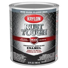 2-Krylon Rust Tough Oil-Based Gloss Rust Control Enamel, Gray, 1 Qt.