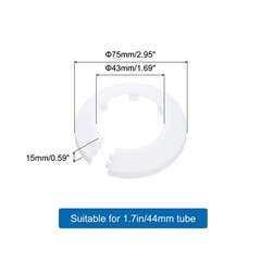 5PCS Flange Pipe Cover Decor for 1.7in/44mm Pipe Cover Decor, White