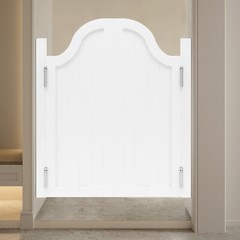 Pine Wood 2-Panel Partition Door White 80 × 90 cm 180° Hinges