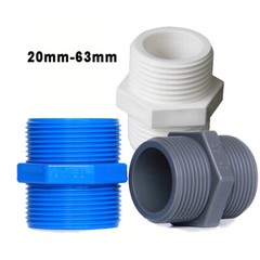 PVC Nipple Male Threaded Socket Adapter Straight Connector Pipe Fitting 20-63mm