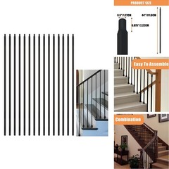 Myemdan 15 Pcs Wrought Iron Balusters1/2 X 44 Straight Hollow Iron Baluster