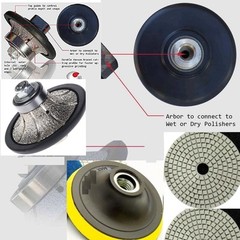 Countertop Fabrication Kit 1/2″ Half Bullnose 15 diamond pads for stone marble