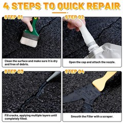 Asphalt Crack Filler, 2.65LB High Elasticity Cement Crack Filler, Self Leveli…