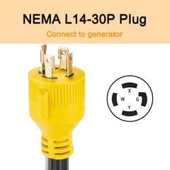 Suplevel NEMA L14-30P to 6-50R Welder Adapter Cord 1.5 FT, 4 Black