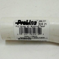 ProLine 488-007 3/4″ PVC Schedule 40 Running Trap Case Of 50
