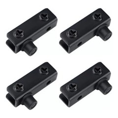 4Pcs Glass Door Hinge Black Frameless Glass Door Pivot Hinges Clamp Adjustabl…