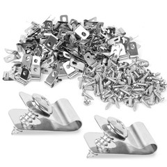 Tottist 220 Pcs Fence Wire Clamps Stainless Steel Fencing x220 Pcs, Silver
