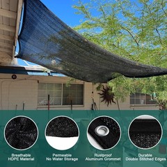 LOVE STORY 8x10FT 90% Black Garden Shade Cloth, Sun Shade Cover Net Mesh Tarp…