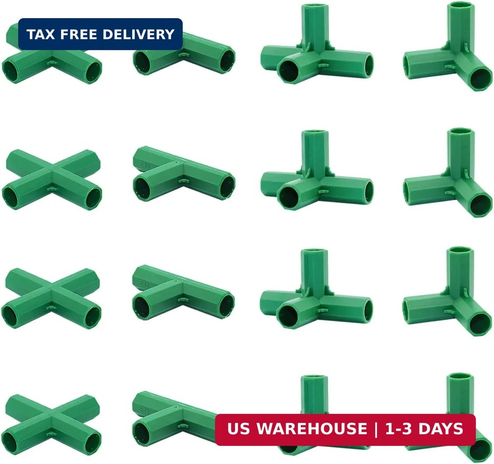 Fitting 16MM Stable Support Greenhouse Frame Building Connector | 16PCS 16MM 4 T