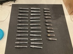 lot of 34 Faucet Stem lot Chrome Plated brass 19 Spline 3.4″ and 2.1″