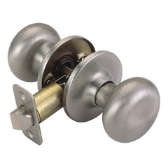Design House Cambridge 2-Way Brass Passage Hall Door Knob in Satin Nickel