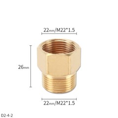1 Pcs M22 x 1.5mm Brass Pipe Fitting Internal and External Threads Adapter