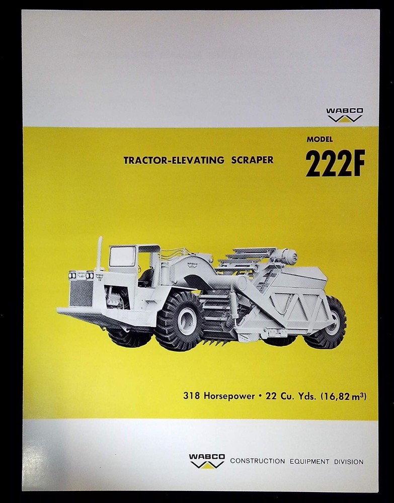 WABCO Model 222F Tractor Elevating Scraper Sales Brochure