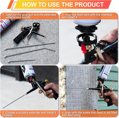 Professional Spray Foam Gun Extension Kit with Stainless Steel Nozzles