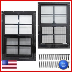 Neatiease 2 Pack Shed Windows Black Frame 14 X 21 Flush Mount Small Window