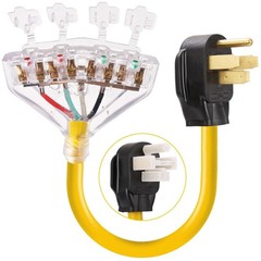 50 Amp to 110V RV Adapter Cord NEMA 14-50P to 4x 5-20R 1.5FT