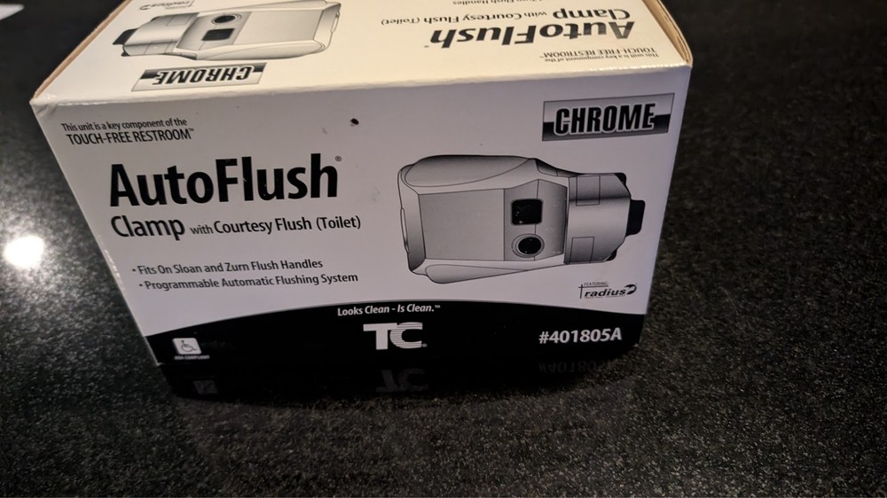 Technical Concepts #401805A CHROME Auto Flush Clamp-On Toilet **NO BATTERIES**