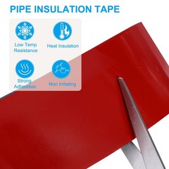 11Ft x 3 Inch x 1/5 Inch Pipe Insulation Tape,2Pcs Rubber Tape, Black, Red