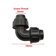 DN20 Dn25Mm PE Pipe Quick Elbow Connector Plastic 1/2″ 3/4″ Pipe 90 Degrees Fast