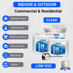 2 Gal. Clear Gloss 2 Part Epoxy Polyaspartic Interior/Exterior, Concrete Base…