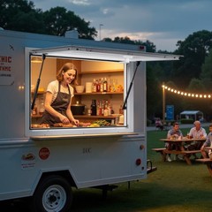 Concession Window 36×24 in, Aluminum Alloy Frame Service Window for Food Truck,