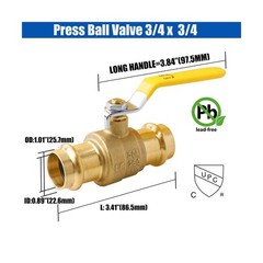 WHK 10 Pack 3/4″ Press Propress Ball Valve Pro Press Ball Valve Fittings to P…