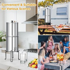 Gyykzz Water Filter Stand 8” Tall 9” Diameter 8 inch Tall, Matte Black