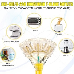 50 Amp to 20 Welder Distribution Adapter yellow, black, transparent