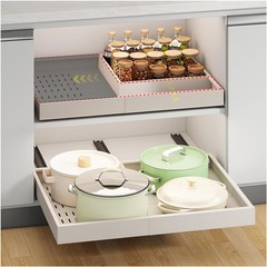 Pull out Cabinet Organizer,Width (16″-21″) and Depth (13″-17″) Expandable Wit…