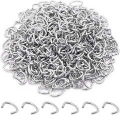 1000 Pcs 1/2″ Galvanized Hog Rings, Professional Upholstery One Size, Silver