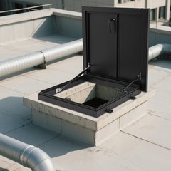 Roof Hatch Modern Roof Access Hatch 50*50cm Roof Security Door 19.7*19.7in Black