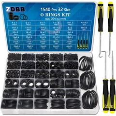 ZDBB 32 Size 1540 Pcs O Rings Assortment Kit Metric Nitrile Rubber black