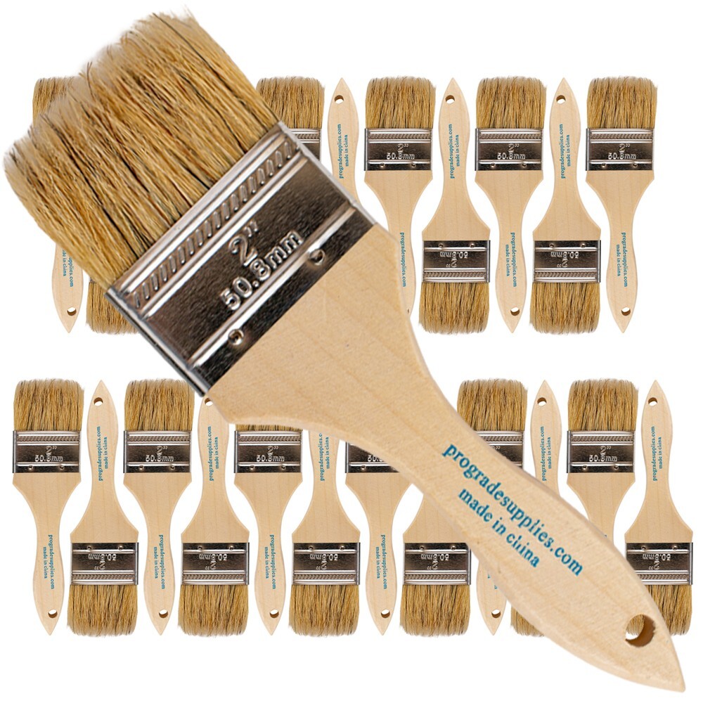 24 Pack – 2″ Chip Brushes for Paints, Stains, Varnishes, Glues & Gesso