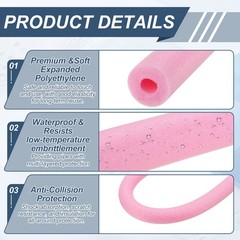 1″ ID 4FT Pipe Insulation Foam Tube 2.56″ OD Foam Tubing Cover Pink