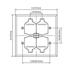 2-Gang Square Floor Box Assembly Kit w/ Nickel Flip Cover 15A TR Duplex Outlets