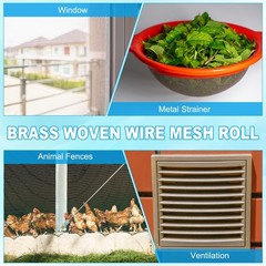 PATIKIL Brass Woven Wire Mesh Screen Roll 39×12, 20 20Mesh, Yellow