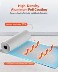 20sqft Reflective WHITE Foam Core Insulation, RADIANT BARRIER 24″ X 10ft roll