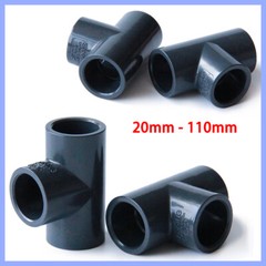 PVC Water Pipe Fittings Tee I.D. 20mm – 110mm T Type 3-Way Socket Solvent Weld
