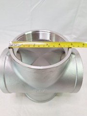 Stainless Steel 4 Way Pipe Fitting 4″ x 4″ x 4″ x 4″ NPT Female Fittings