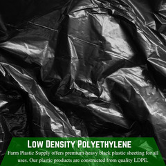 – Black Plastic Sheeting – 10 Mil – (5′ X 100′) – Black Plastic Tarp, Polyethyle