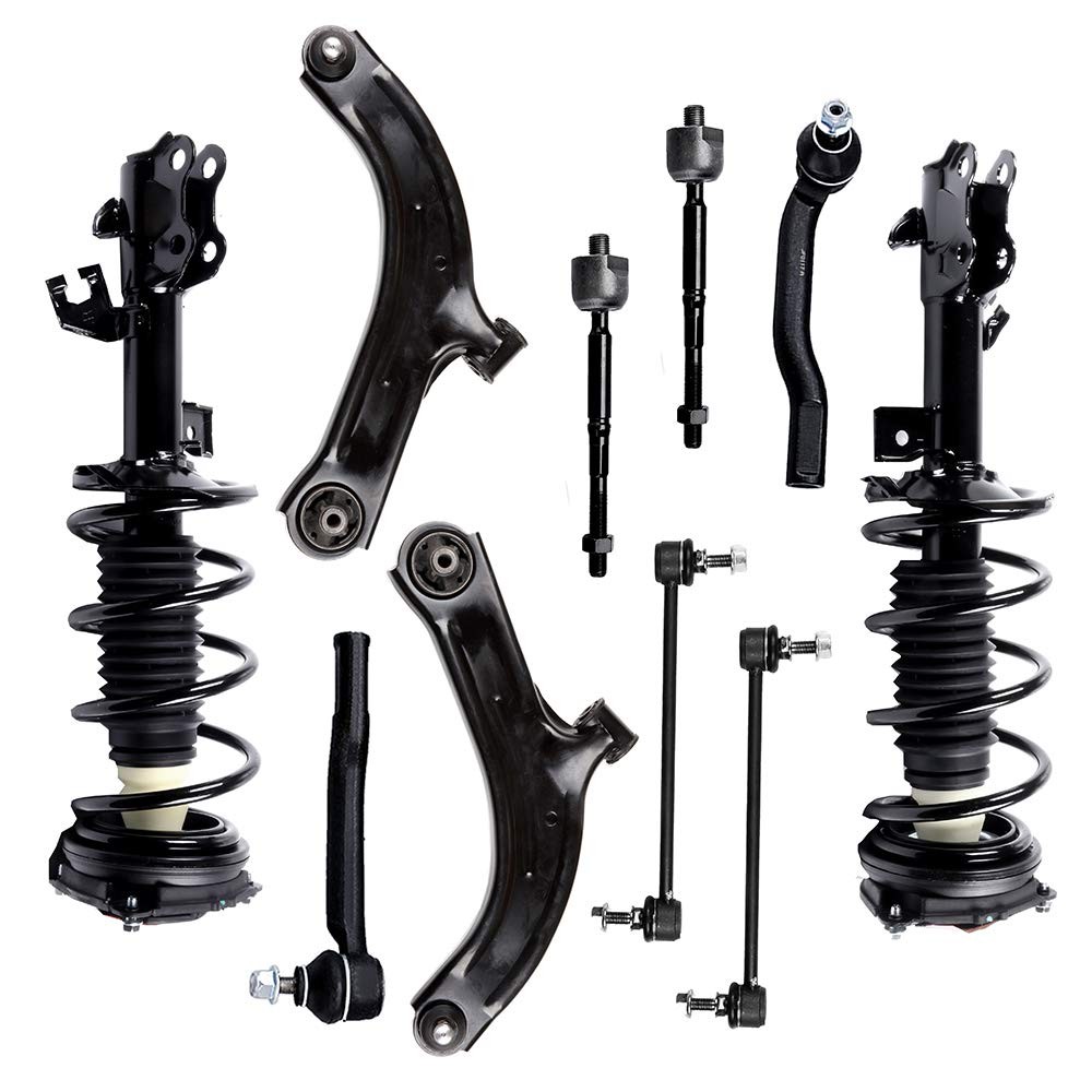 10PCS Strut Spring Control Arm Ball Joint Stabilizer Link Tie Rod 07-12 Versa
