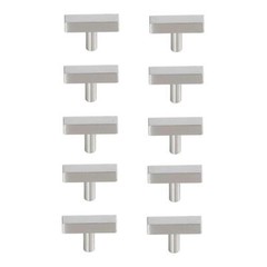 Elegant Decor Dior Modern Zinc Alloy T Bar Pull Multipack in Nickel (Set of 10)