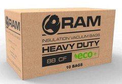 10 RAM HEAVY DUTY INSULATION VACUUM ECO+ GREEN BAGS 7’x4′ 375lb / 88CF